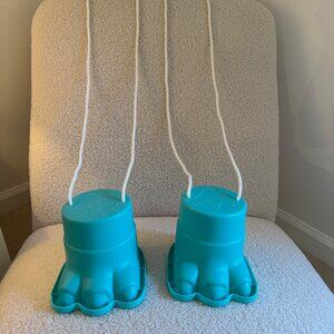 Dinosaur Footprints Toy - Kids Walking Sand Blocks with Rope